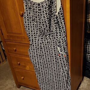 Nine West Monochrome Patterned Midi Dress